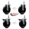 Service Caster 5 Inch Phenolic 12 Inch Threaded Stem Caster Set 2 Brakes SCC SCC-TS20S514-PHR-121315-2-PLB-2 - alternate 5